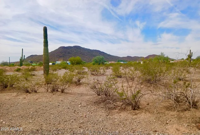 a view of an outdoor space and mountain view