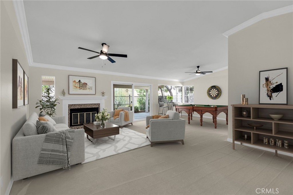 510 Vía Zapata Riverside, CA 92507 - Photo 4 of 47 a living room with furniture a fireplace and a large window