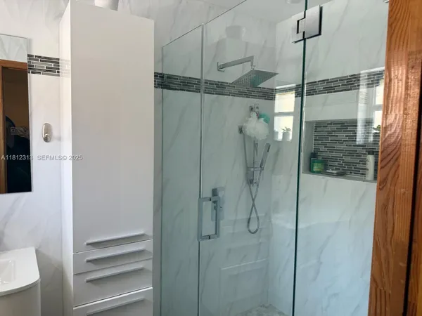 a bathroom with a shower