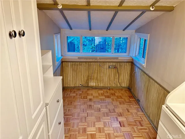 a bathroom with a sink and a shower curtain