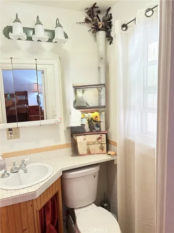 a close view of a bathroom