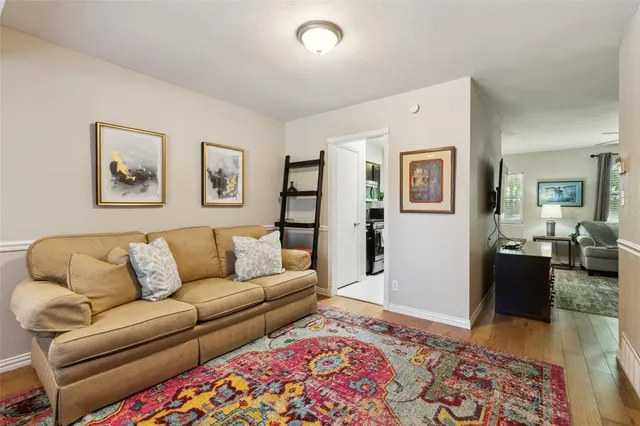 a living room with furniture and a couch