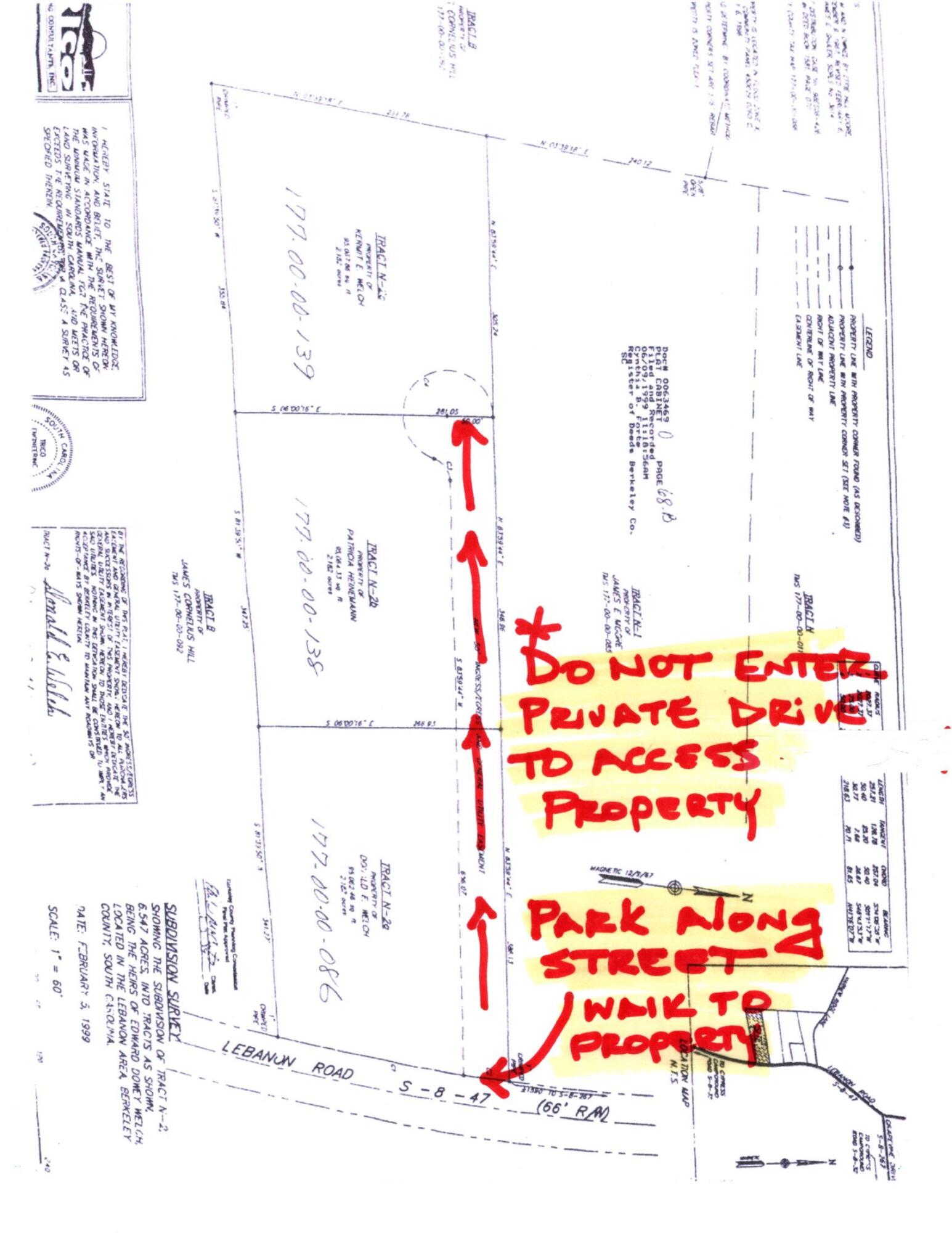1225 Lebanon Road Ridgeville, SC 29472 - Photo 2 of 2 Plat_Do Not Enter Driveway