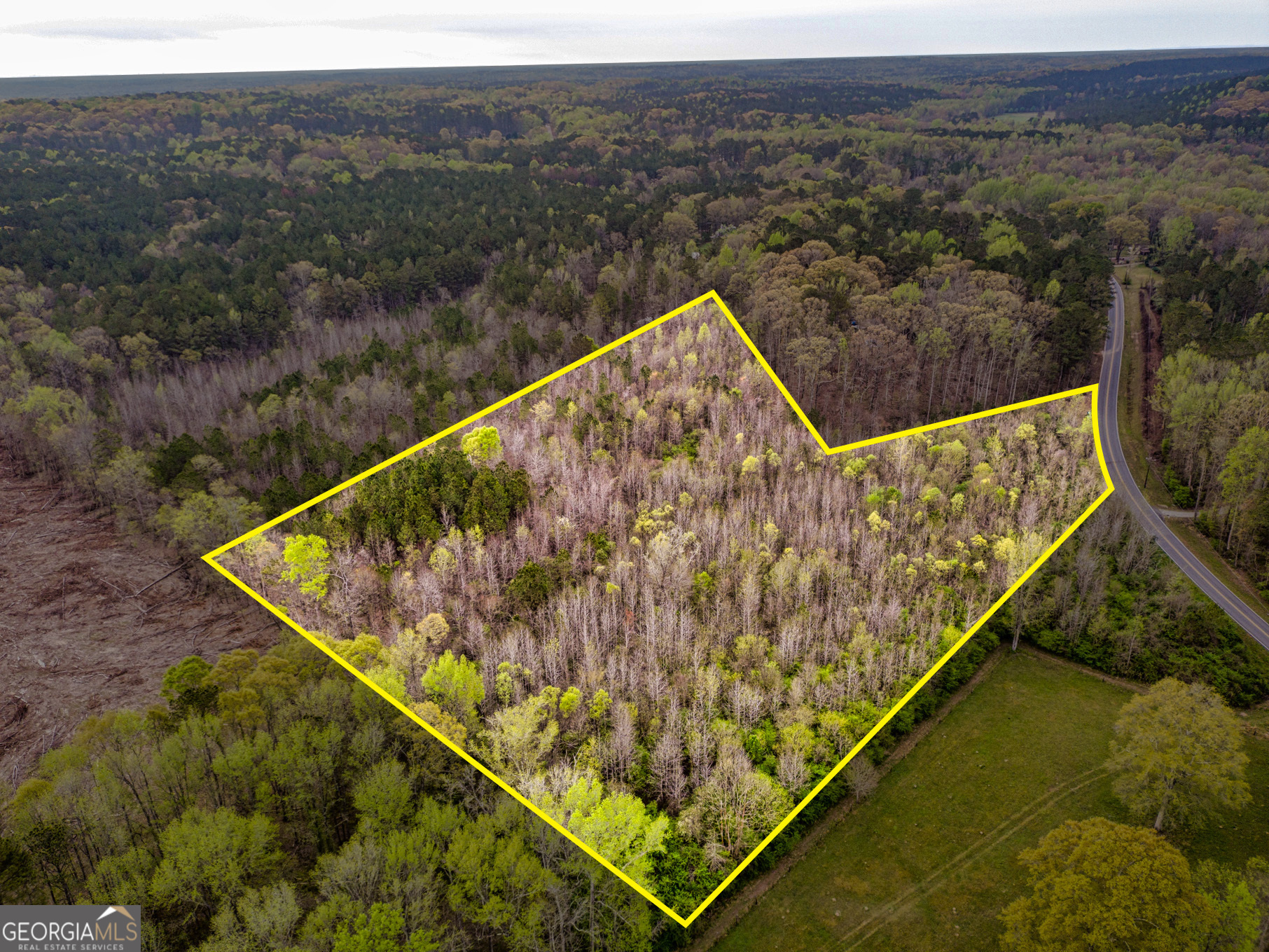 a view of a large body of water and mountain view