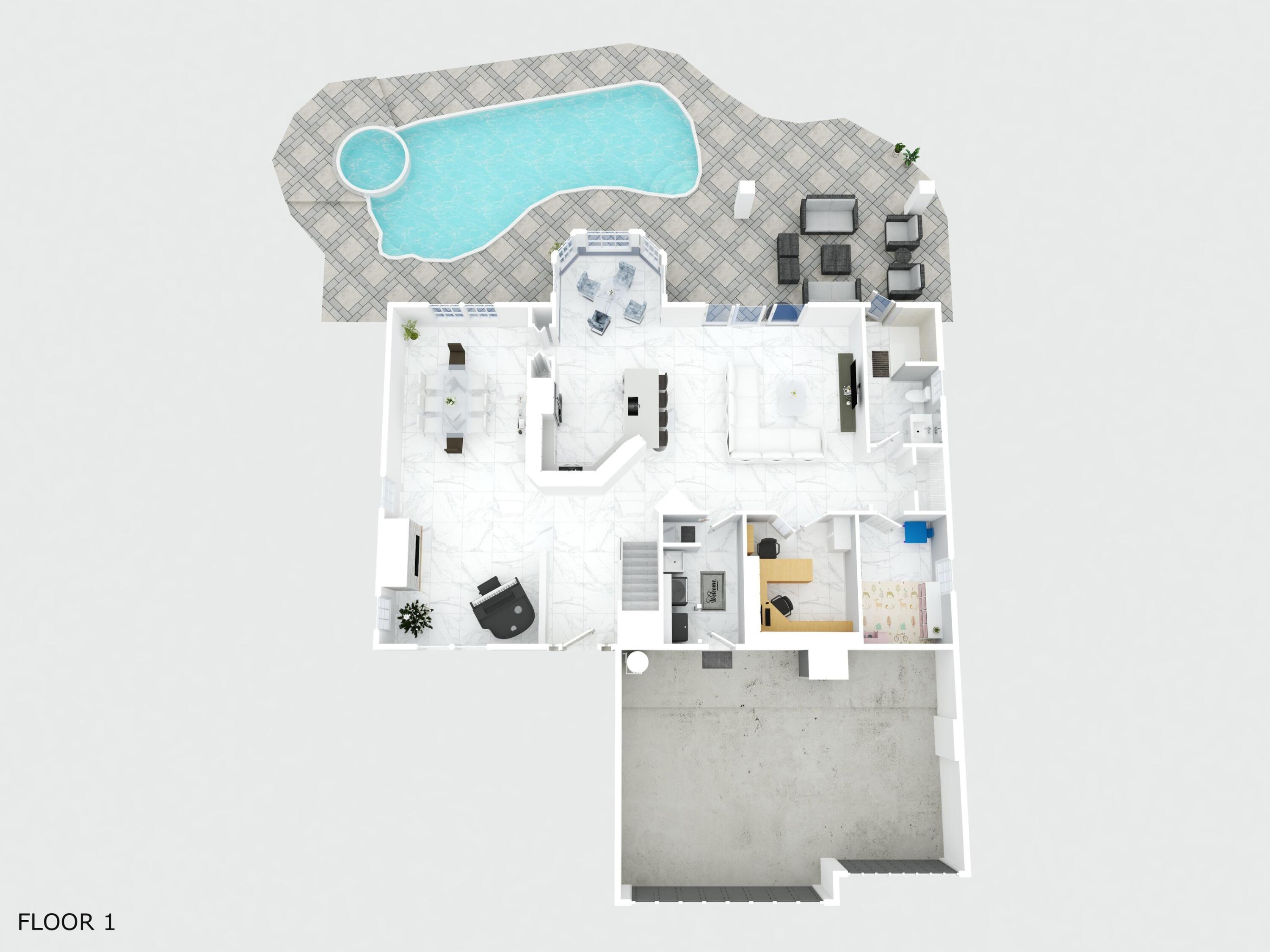 22141 Braddock Place Boca Raton, FL 33428 - Photo 16 of 18 1st Floor 3D Floor Plan