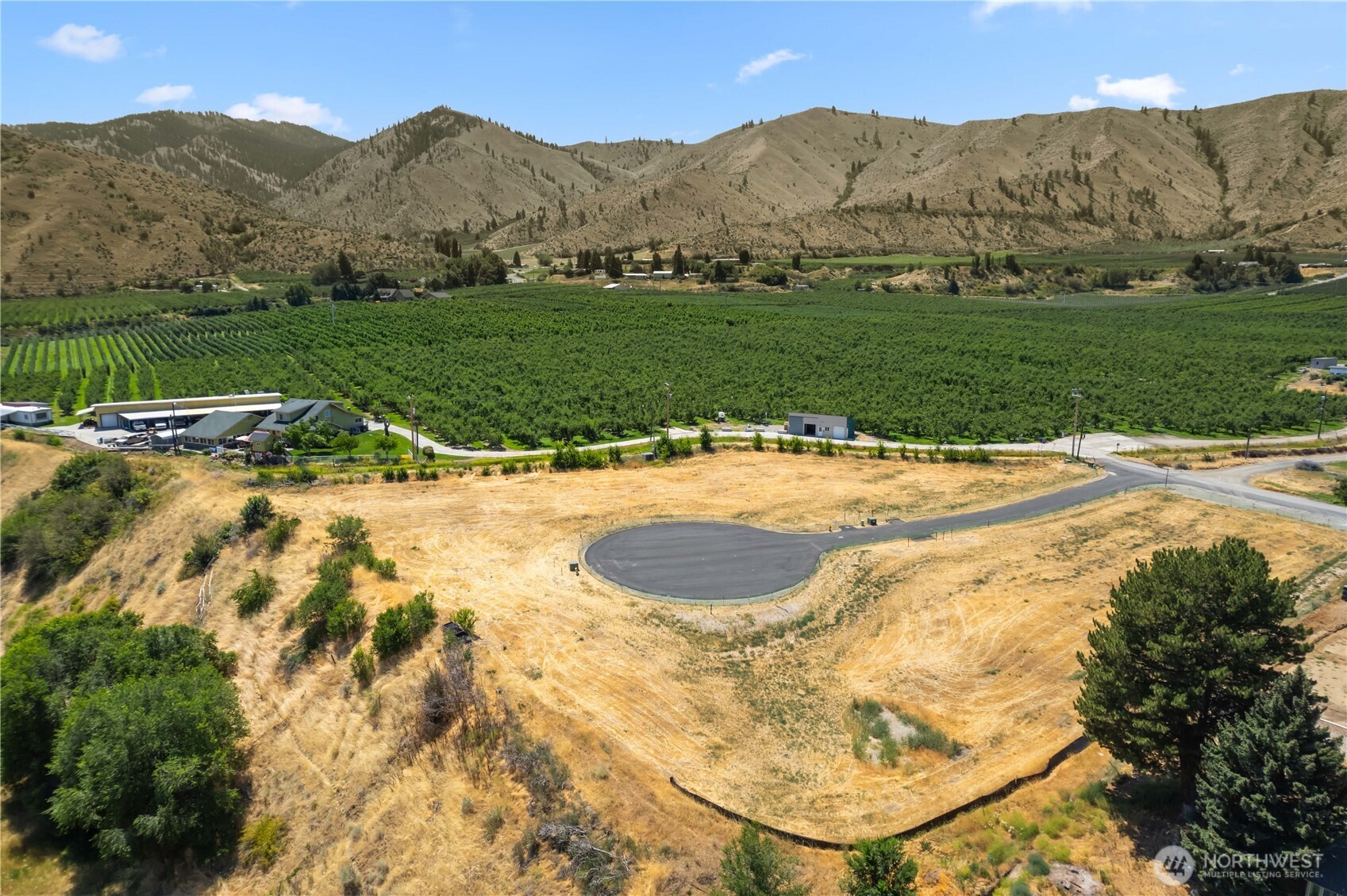 a view of a backyard of a house