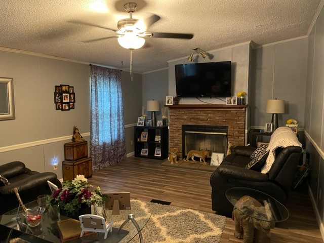 10047 Judy Road Lyles, TN 37098 - Photo 26 of 32 a living room with furniture a flat screen tv and a fireplace