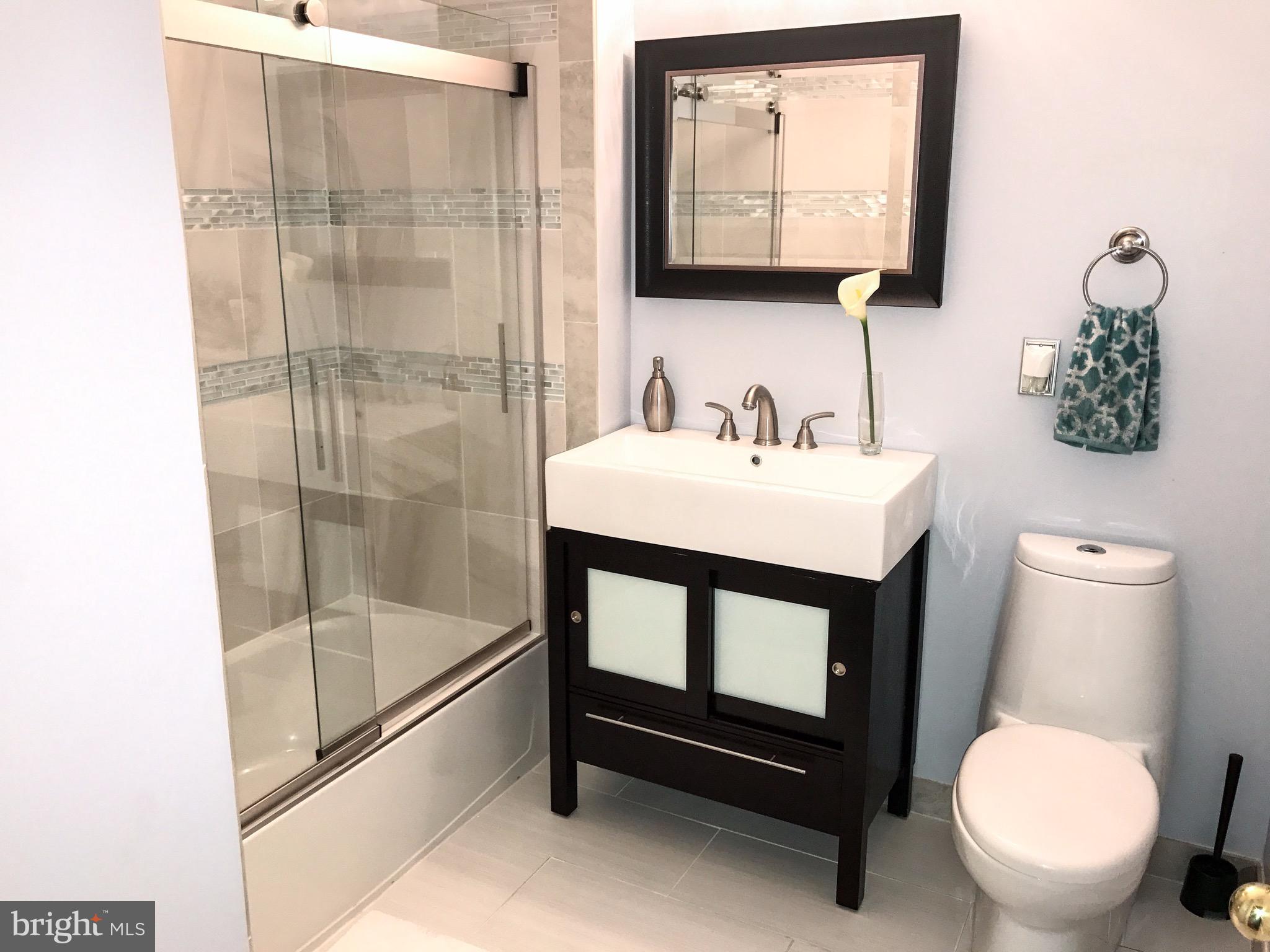 41 Hawk Rise Lane, Unit 202 Owings Mills, MD 21117 - Photo 17 of 33 a bathroom with a sink toilet and mirror
