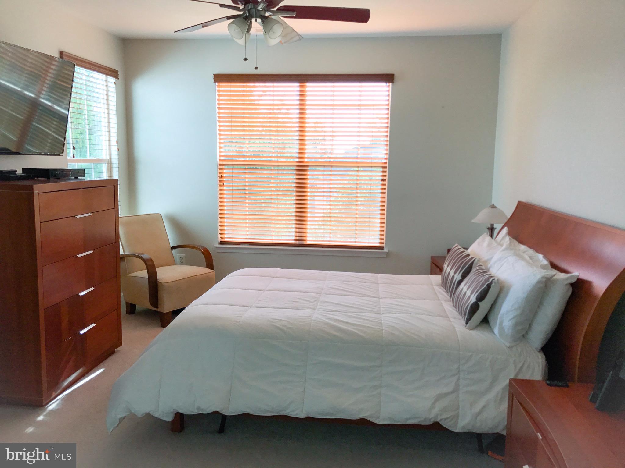 41 Hawk Rise Lane, Unit 202 Owings Mills, MD 21117 - Photo 20 of 33 a bedroom with a bed and a chandelier