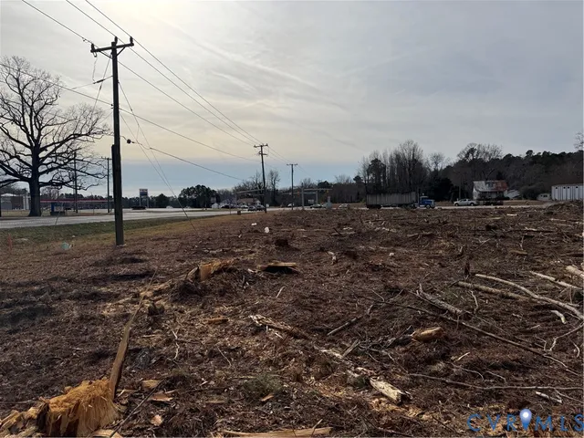 a view of a road with a yard