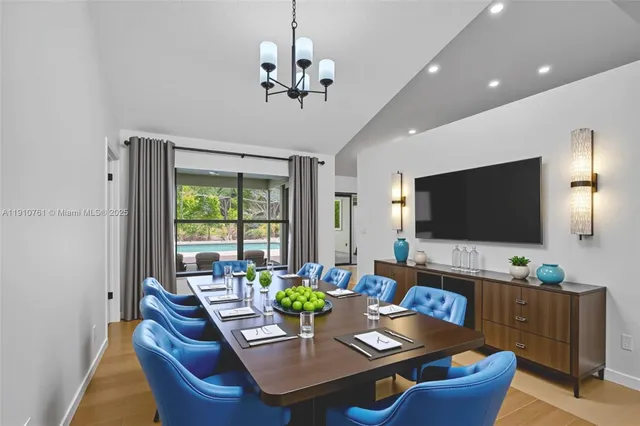 a view of room with wooden floor