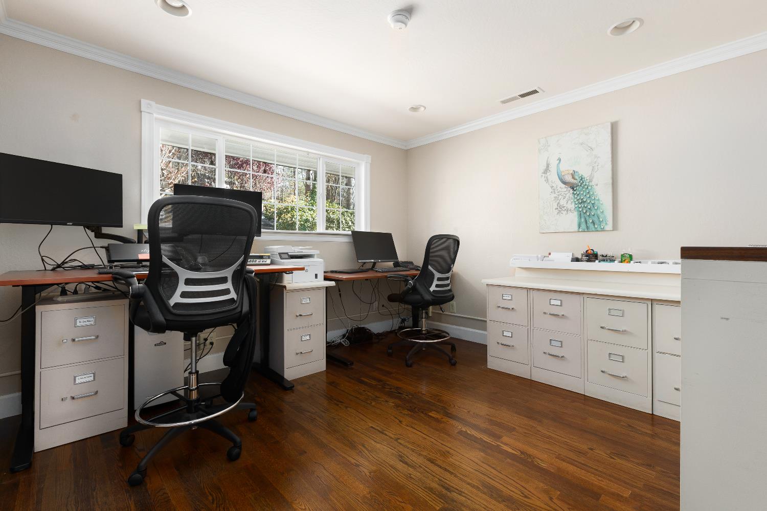 12636 Nottingham Lane Grass Valley, CA 95949 - Photo 14 of 34 a view of a workspace with furniture and a window