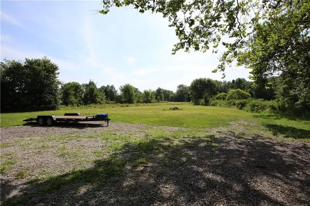 a view of backyard with green space