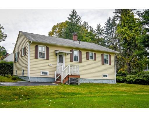a view of a backyard with plants and large tree