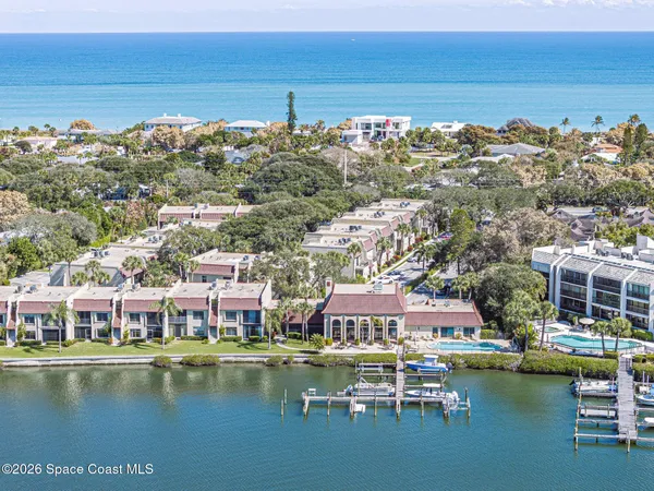 a view of a lake with a house