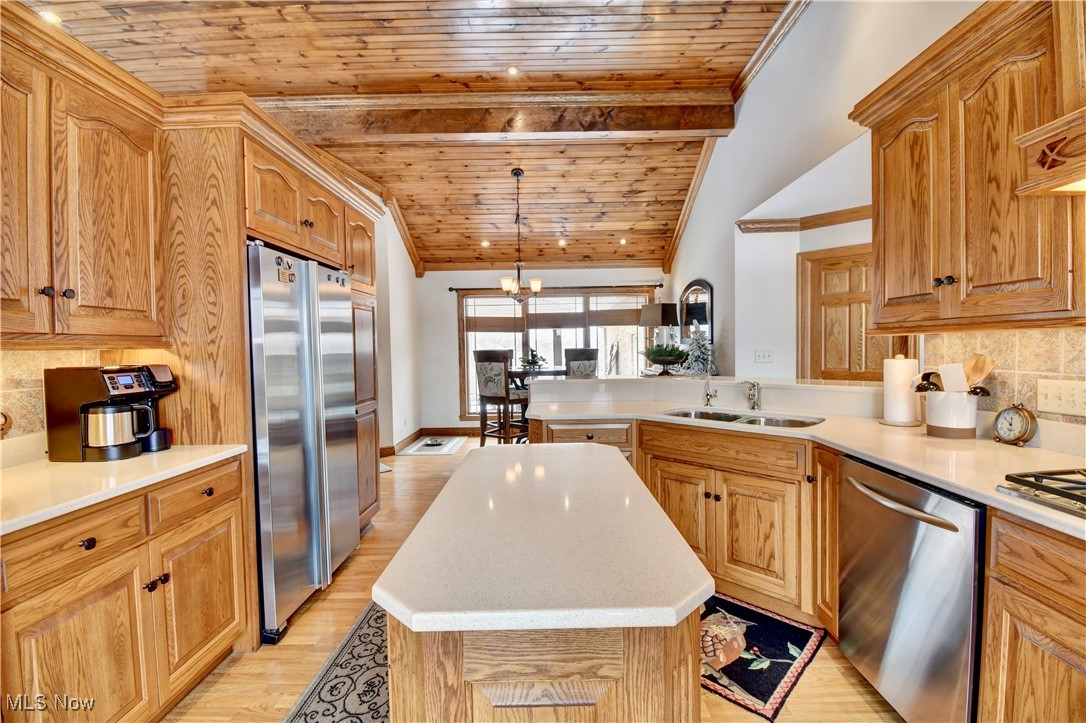 85553 Beagle Clb Road Scio, OH 43988 - Photo 16 of 50 Kitchen with stainless steel appliances, light countertops, and wood ceiling