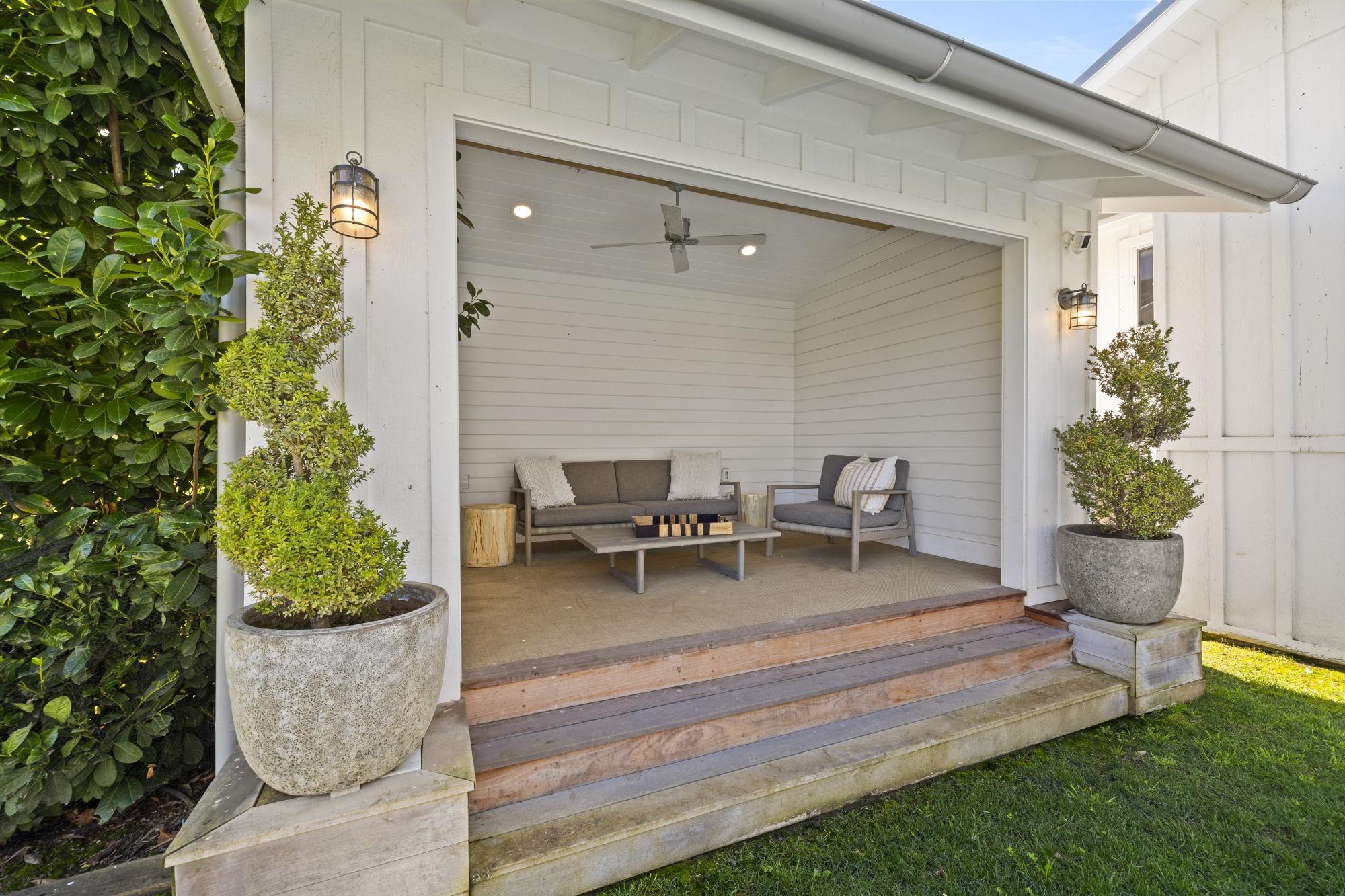 514 Appaloosa Road Angels Camp, CA 95222 - Photo 46 of 57 Cabana Overlooking the Pool with Ceiling Fan and Lighting
