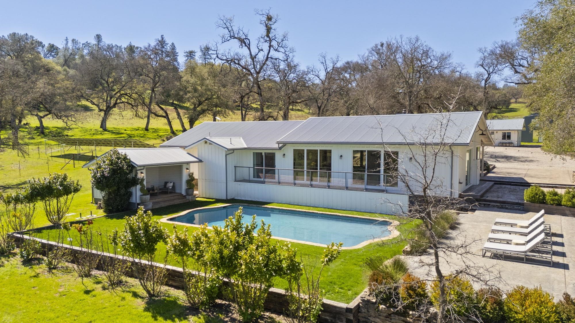 514 Appaloosa Road Angels Camp, CA 95222 - Photo 50 of 57 Back of House with Pool and Patio