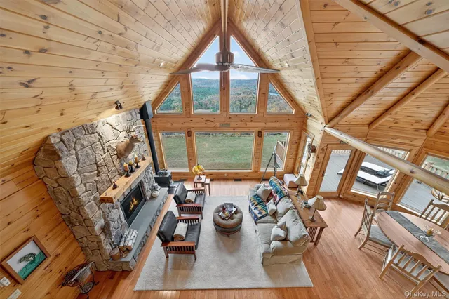 a roof deck with couch