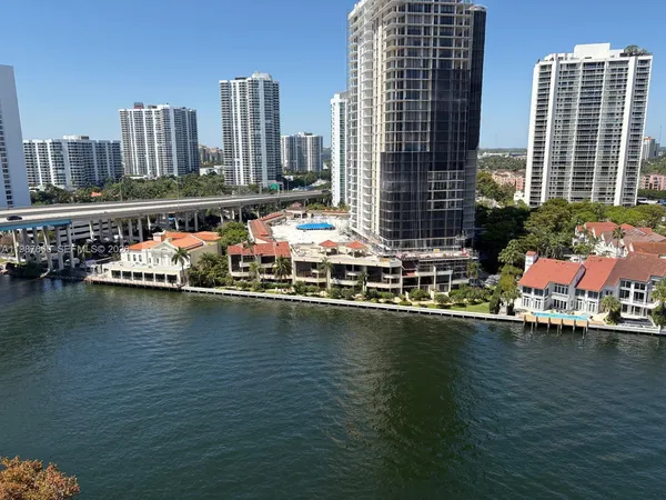 a view of a city with tall buildings