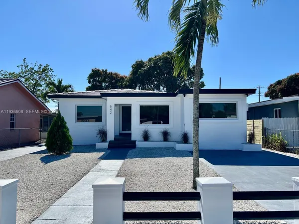 a house view with a garden space