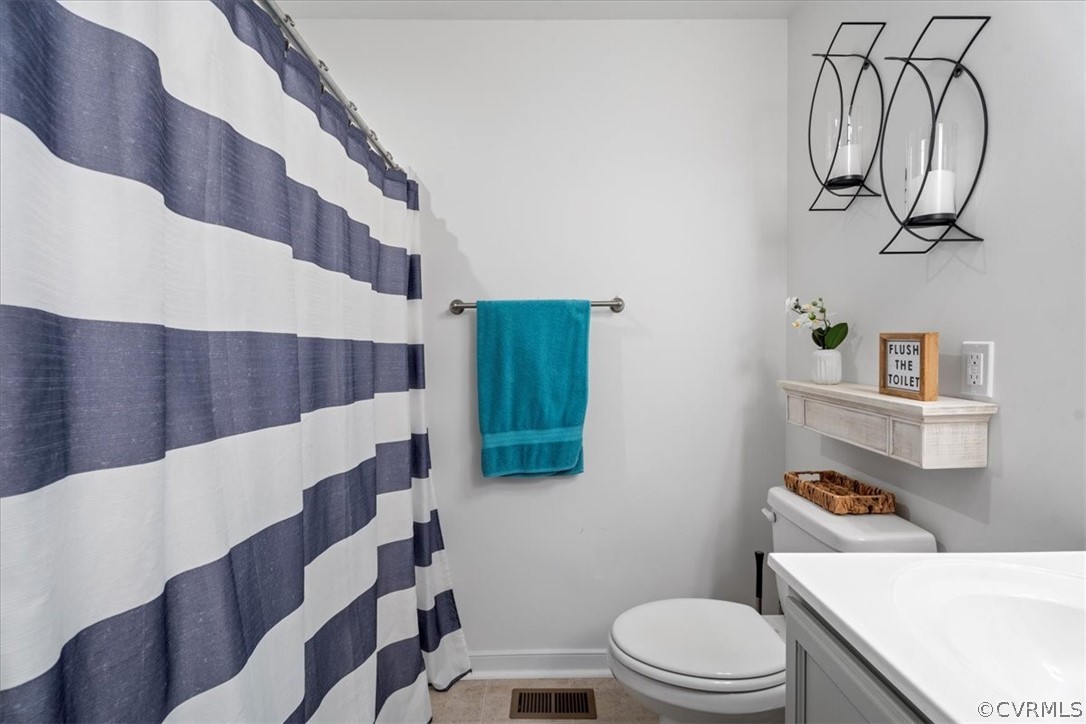 1820 Ballsville Road Powhatan, VA 23139 - Photo 22 of 46 a bathroom with a sink a toilet and a mirror