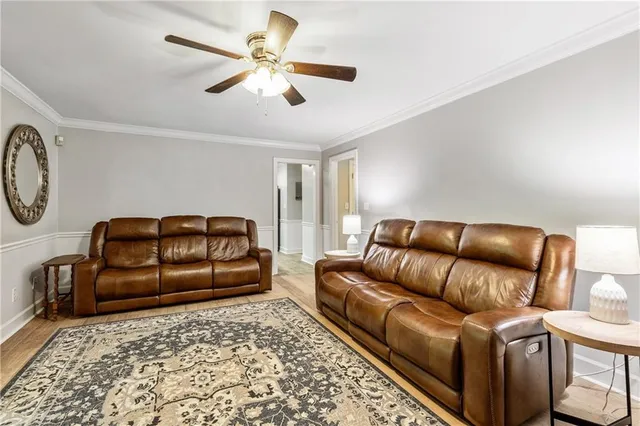 a living room with furniture