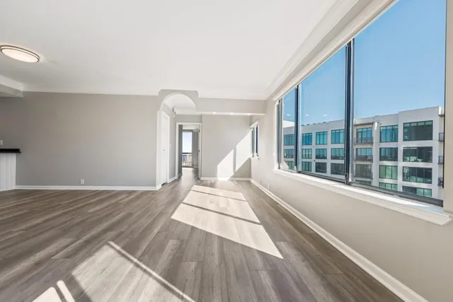 a view of a house with a large window