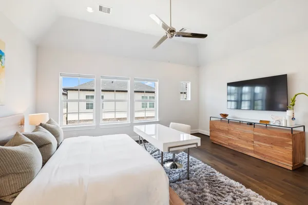 a living room with a couch and a table in it