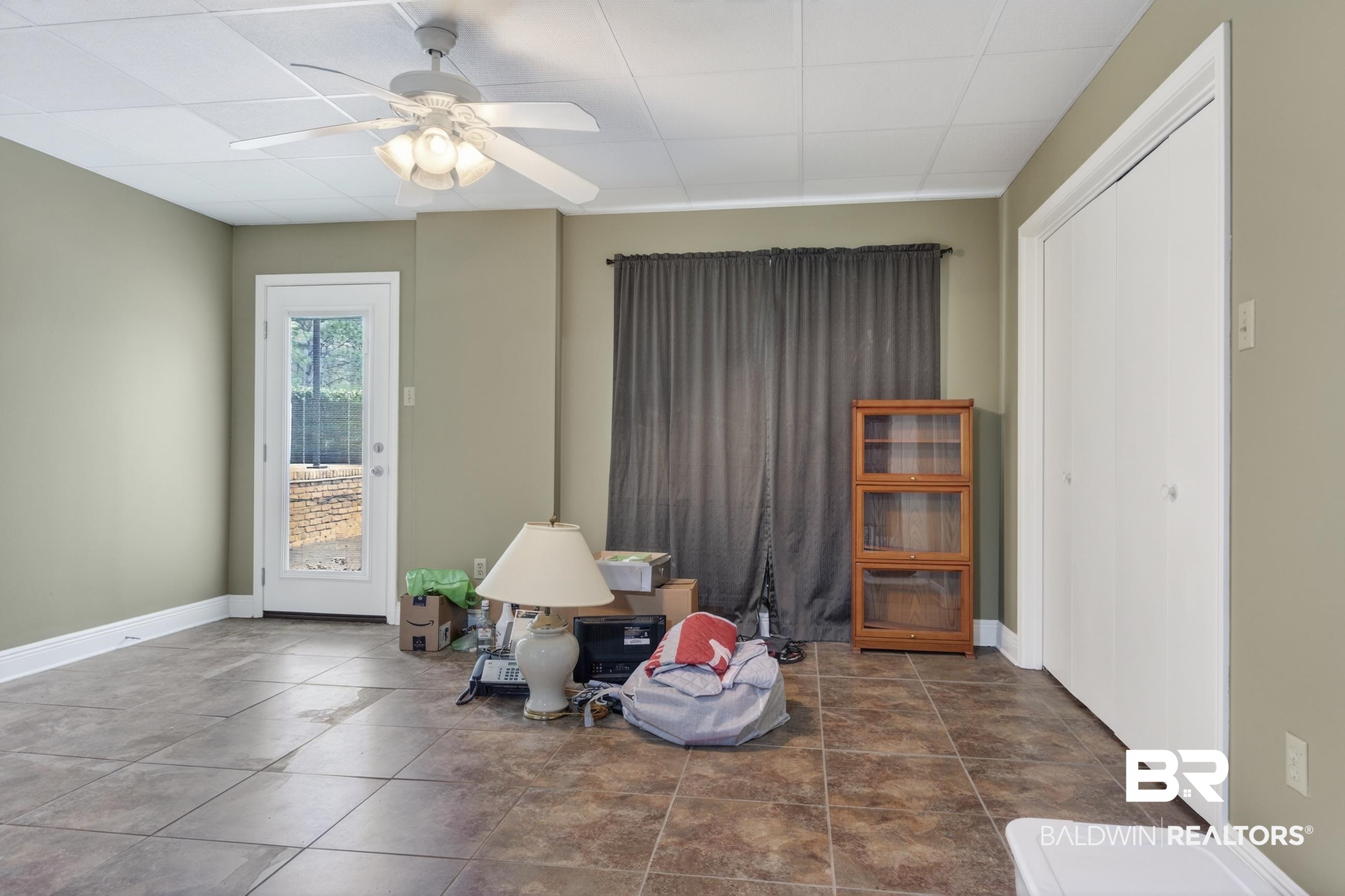 3175 Dawes Lake Road Mobile, AL 36619 - Photo 67 of 92 Foyer entrance featuring ceiling fan and a drop ceiling