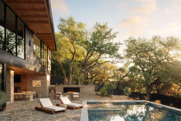 a outdoor living space with furniture