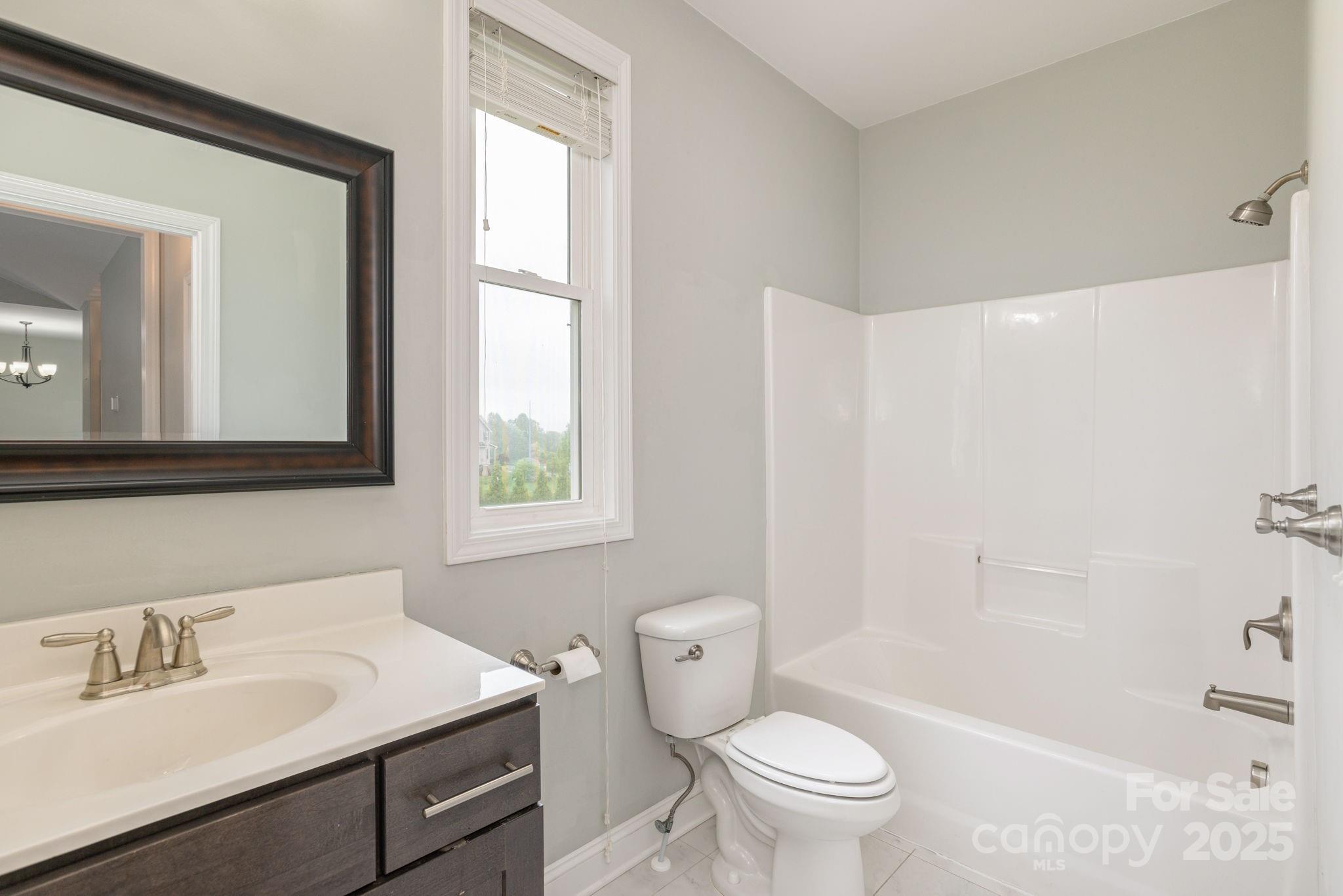 76 Tryon View Drive Flat Rock, NC 28731 - Photo 23 of 30 a bathroom with a sink a toilet and a mirror
