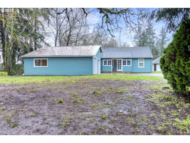 a house view with a garden space