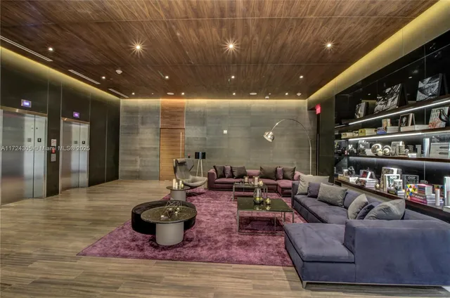 an empty room with entrance door