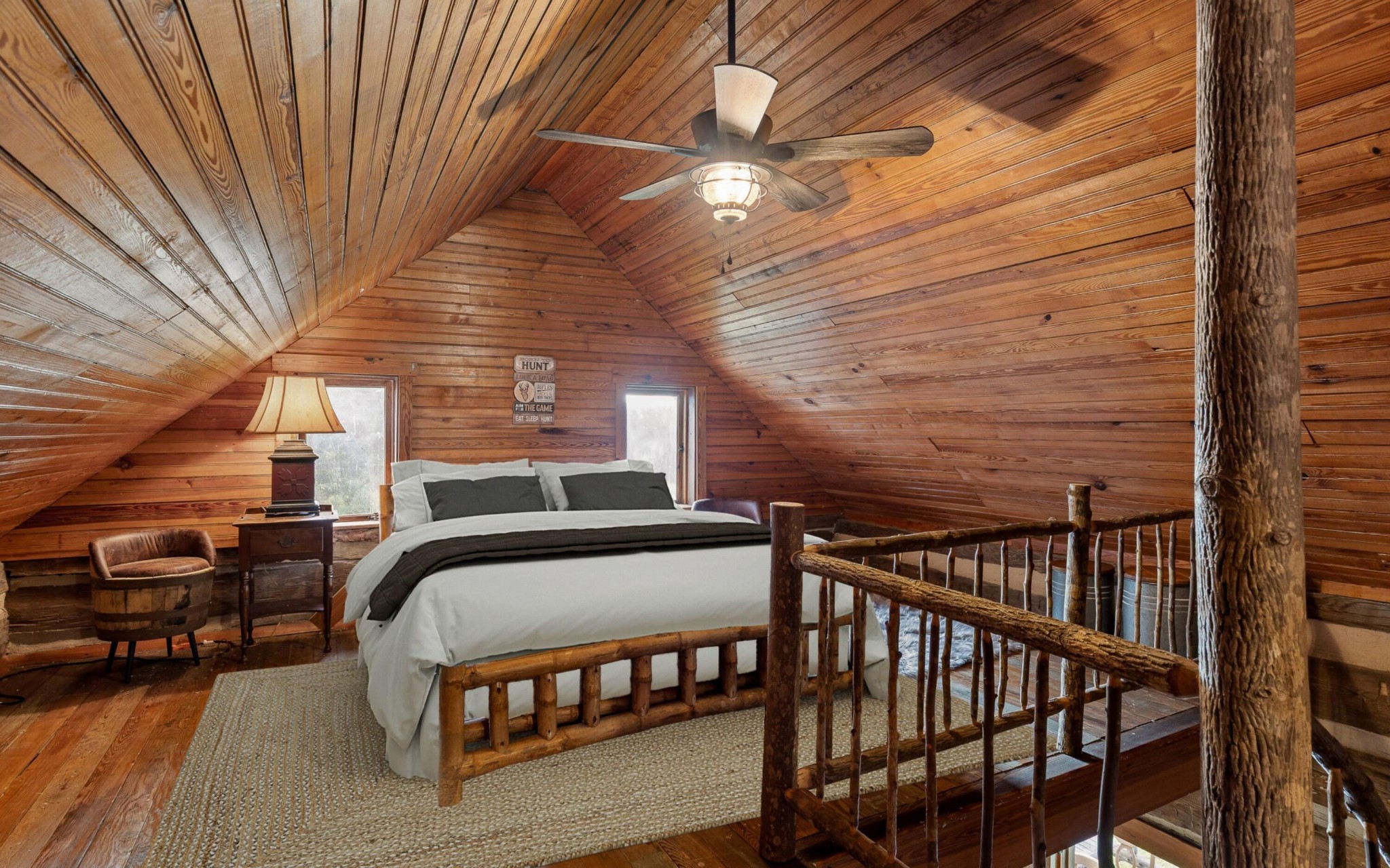 36 Still Hollow Road Menlo, GA 30731 - Photo 24 of 63 a bedroom with furniture on wall and a potted plant