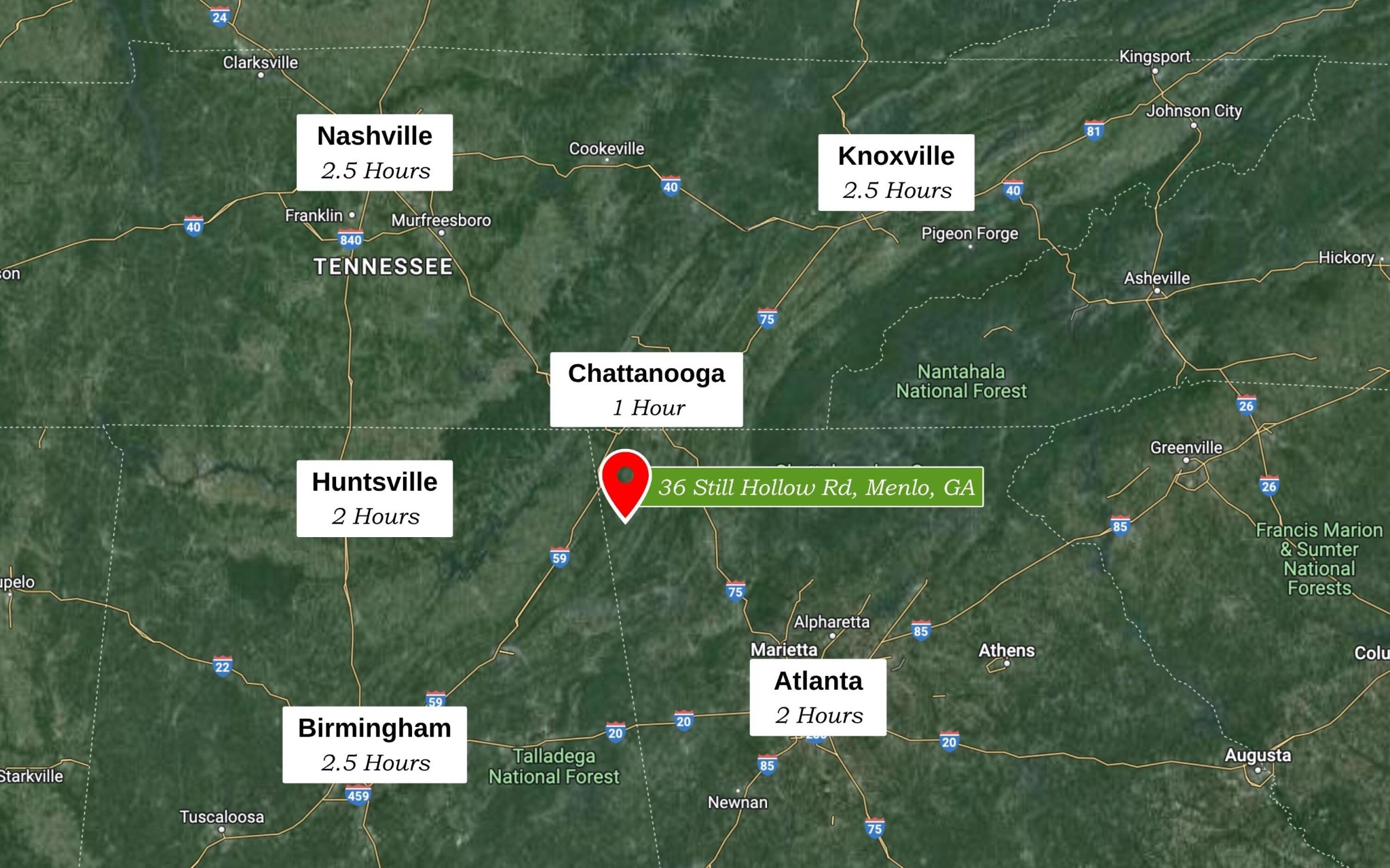 36 Still Hollow Road Menlo, GA 30731 - Photo 63 of 63 a sign that is on the wall of a building