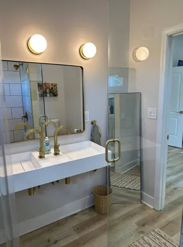 a bathroom with a shower