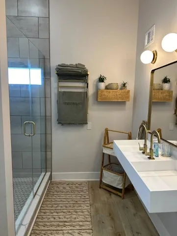 a close view of closet