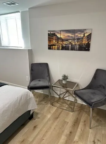 a view of small space with racks on the wall