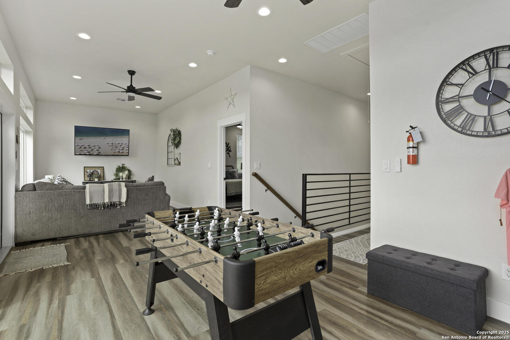 1121 Gruene Road, Unit A New Braunfels, TX 78130 - Photo 17 of 28 a living room with furniture and a chandelier