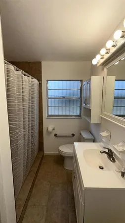 a bathroom with a shower