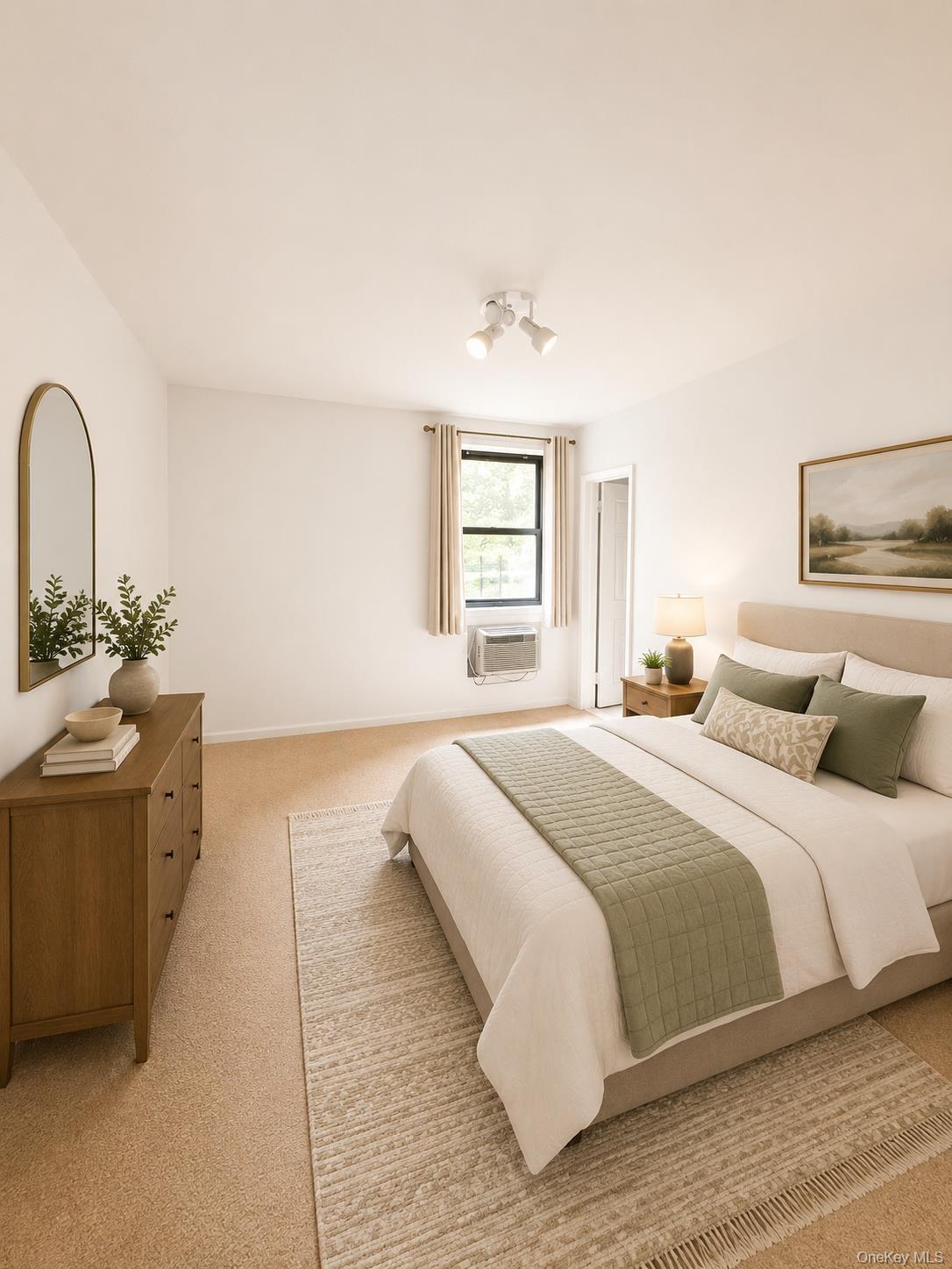 131-11 Kew Gardens Road, Unit 4H Queens, NY 11418 - Photo 6 of 6 staged master bedroom with en suit bathroom