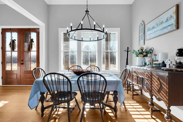 a living room with furniture and a couch
