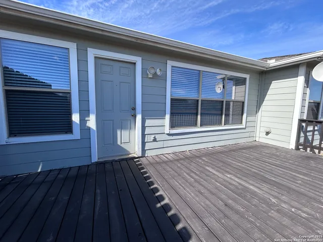 a view of wooden deck