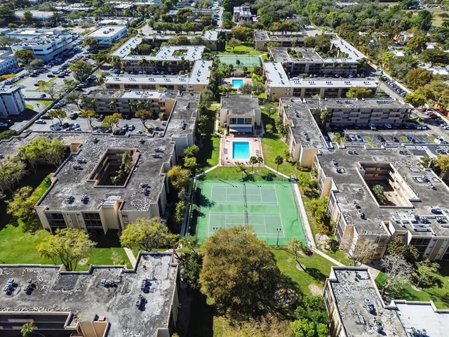an aerial view of a city