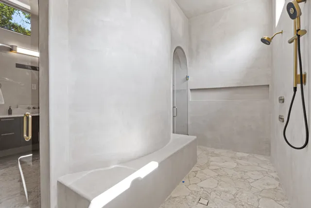 a bathroom with a shower