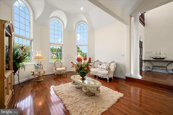 a living room with furniture