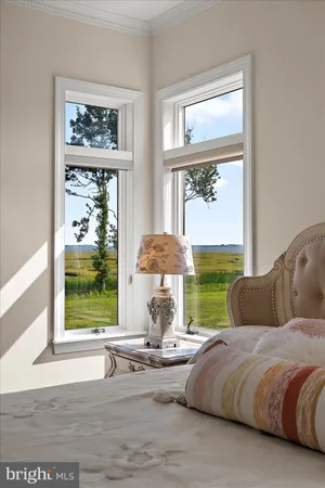 a view of a lake with a mountain in the background