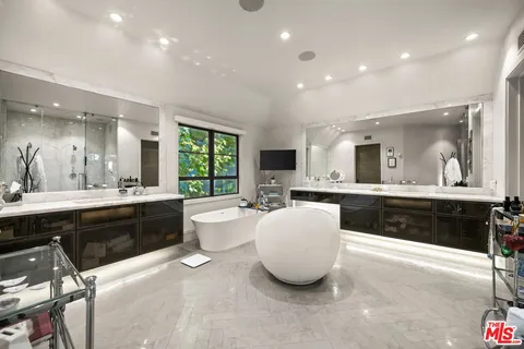 a view of a balcony with lake view