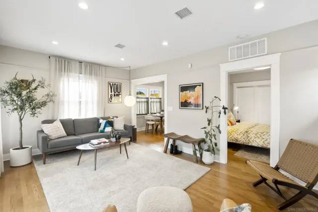 a living room with furniture and a couch